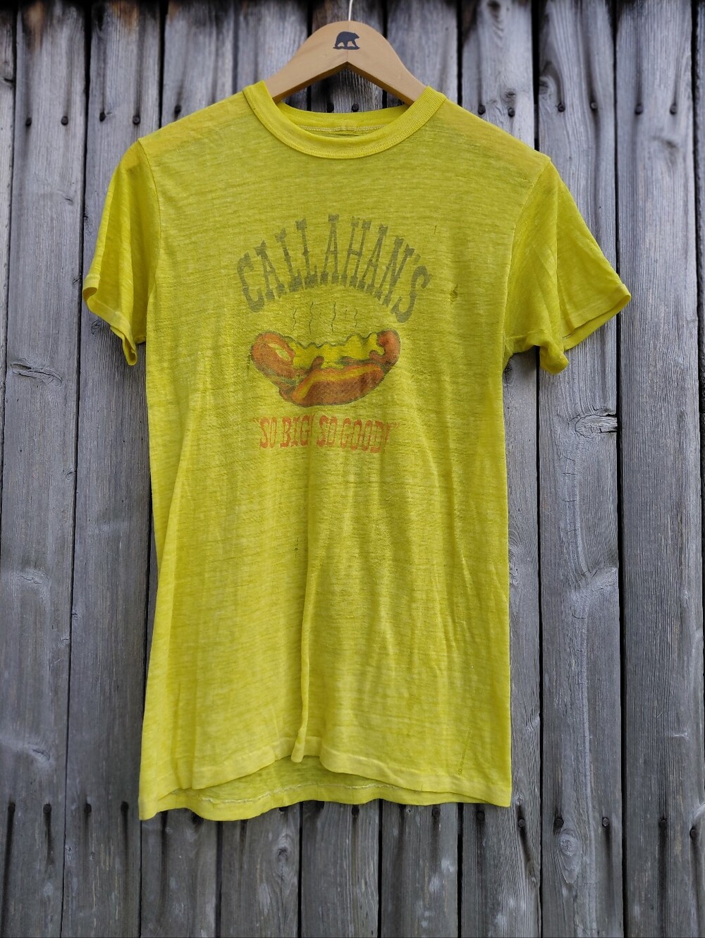 Vintage Yellow Callahan's Hot Dog Graphic Tee